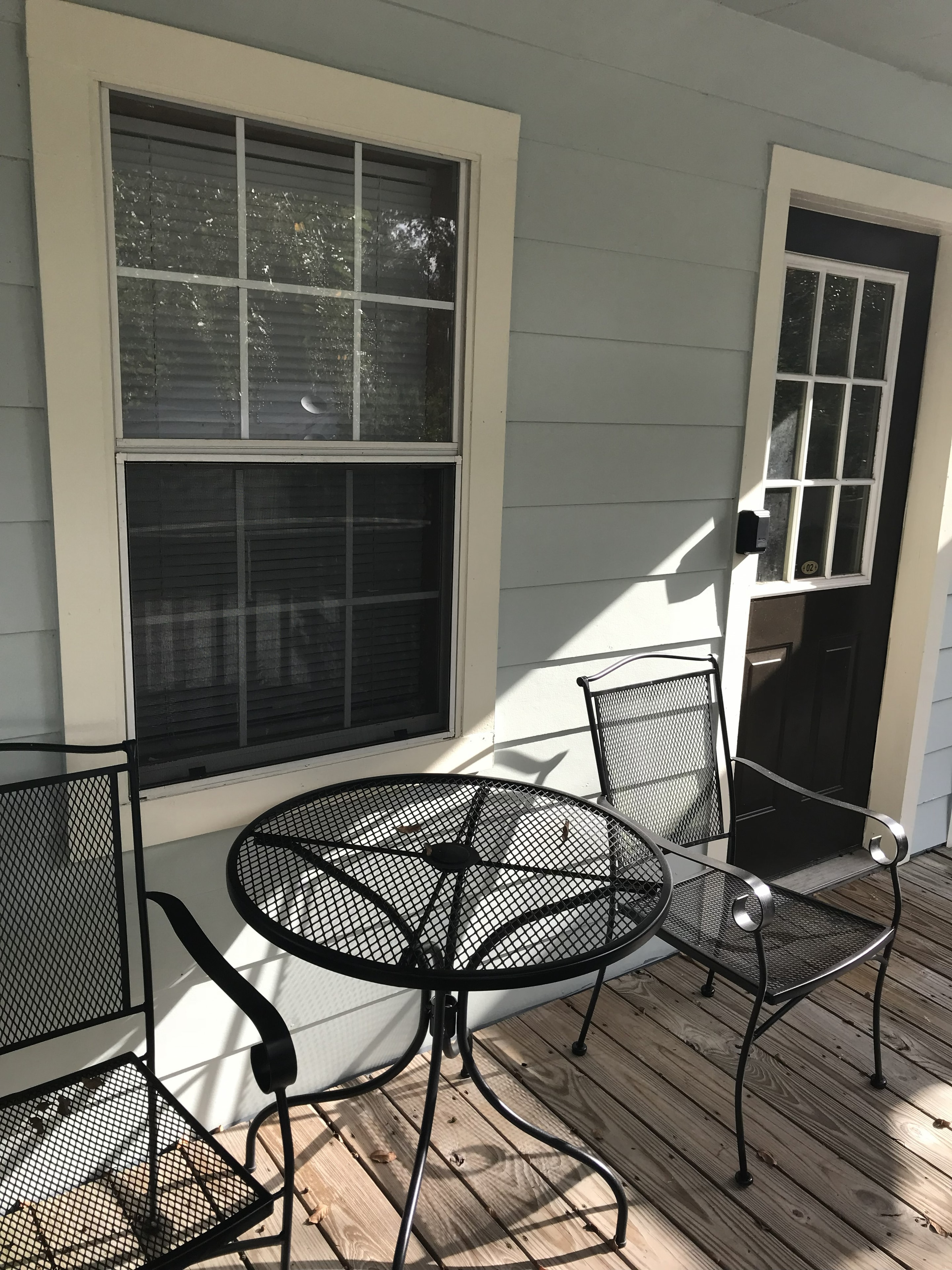 Cottage porch with seating